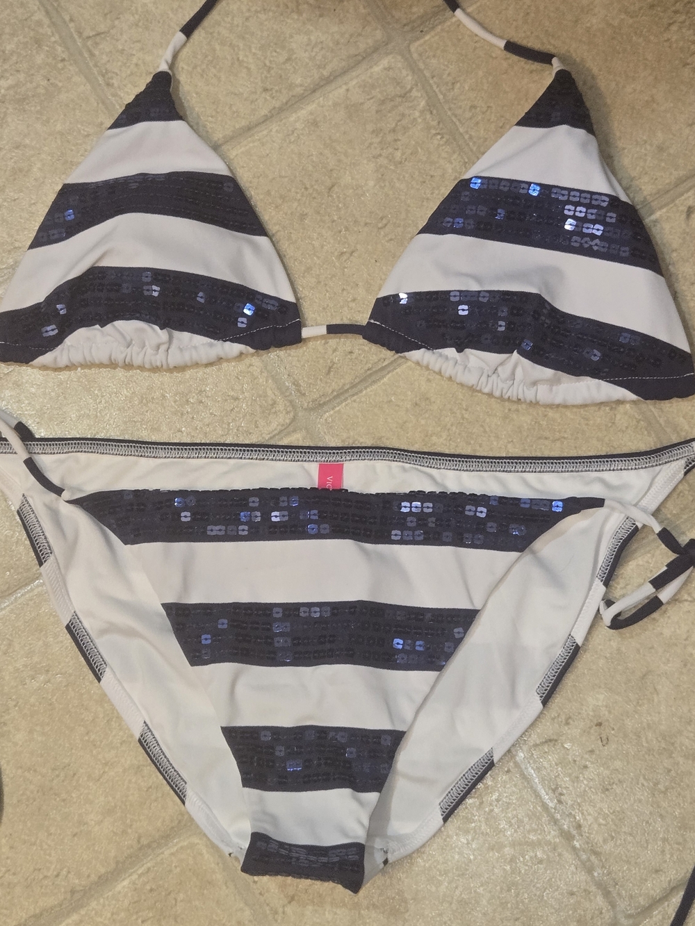 PINK Coral Bikini Set with Script Print - Picture 6 of 16